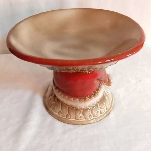 VINTAGE Ceramic Cookie Candy dish Santa Christmas Decor Collectible - Picture 4 of 8